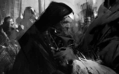 ArtStation - Dark ages, Jama Jurabaev Sergey Kolesov, Concept Artist Portfolio, Monochromatic Illustration, Jama Jurabaev, Environment Painting, Keys Art, Concept Art Character, Artist Portfolio, Matte Painting