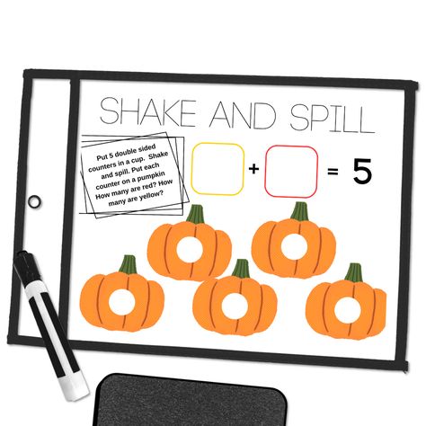 Fall themed shake and spill mats perfect for little learners. Different design for each number 1-10. FREE download Shake And Spill, Addition Facts, Fall Theme, Small Group, A Pumpkin, Autumn Theme, Number 1, Small Groups, Free Printables