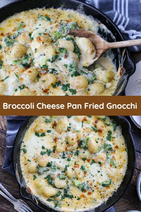 Broccoli Cheese Pan Fried Gnocchi Loaded Potato Gnocchi, Gnocchi Recipes Broccoli, Gnocchi Recipes With Broccoli, Cheese Stuffed Gnocchi Recipes, Broccoli Cheddar Gnocchi, Gnocchi Broccoli Recipes, Air Fried Gnocchi Recipes, Broccoli Gnocchi Recipe, Gnocchi And Broccoli Recipes