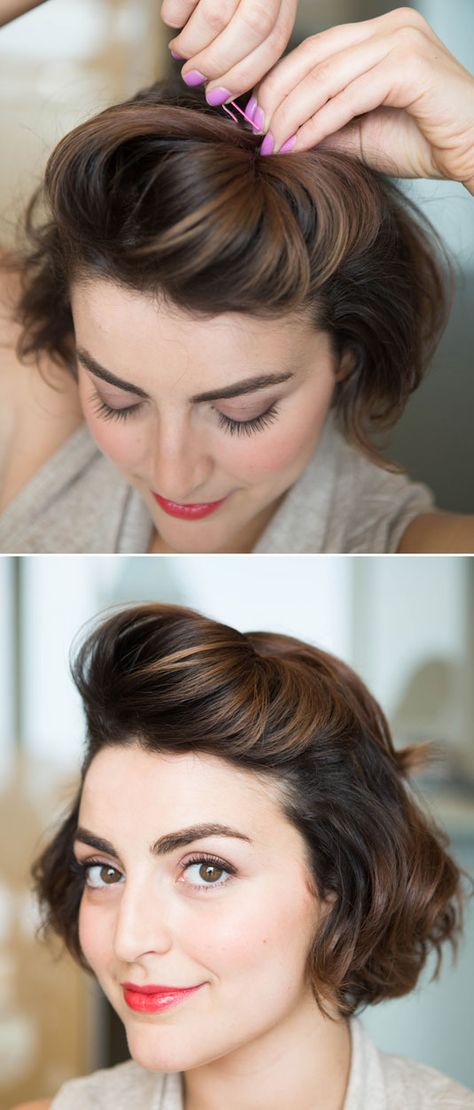 Short Hairstyle Hair Hacks - Tricks for Styling Short Hair - Cosmopolitan Easy Formal Hairstyles, Formal Hairstyles For Short Hair, Short Hair Hacks, Penteado Cabelo Curto, Trendy Hair, 짧은 머리, Peinados Faciles, Formal Hairstyles, Pompadour