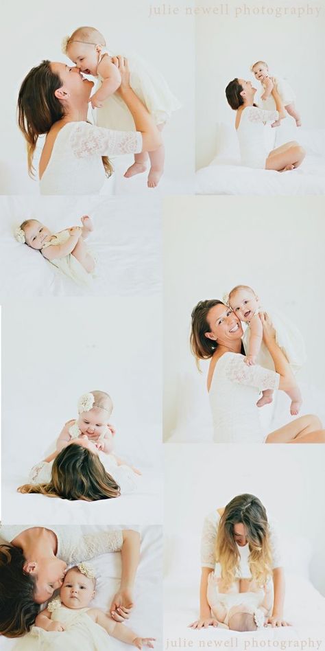 Lifestyle Mommy And Me Photography, Mommy And Me Bedroom Photo Shoot, Baby And Mother Photography, Baby Mother Photography, Six Month Photo Shoot, 6 Month Photography, Baby 3 Months, Mom Daughter Photos, Pastel Clothing