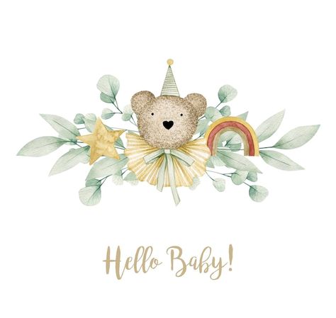 Newborn Card, Rainbow Eucalyptus, Baby Deco, Baby Door Hangers, Watercolor Boho, Watercolor Vintage, Baby Boy Room Decor, Baby Illustration, Drawing Clipart