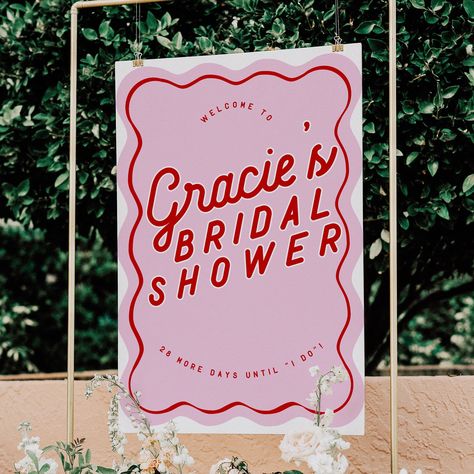 Retro Bridal Showers, Retro Bridal, Wedding Accesories, Party Welcome Sign, Graphics Layout, Heart Cake, Wedding Idea, Bridal Shower Theme, Retro Modern