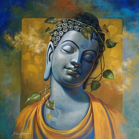 Buddha Canvas Art, Buddha Painting Canvas, Ganesh Art Paintings, Buddha Canvas, Buddha Art Drawing, Buddha Artwork, Little Buddha, Buddha Art Painting, Religious Paintings