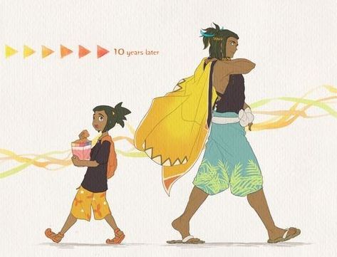 Hau Ten Years later as Kahuna Hau Hau Pokemon, Oc Pokemon, Pokemon Alola, Pokemon Oc, Pokemon Ships, Pokemon Comics, Pokémon Master, Pokemon Memes, Pokemon Teams