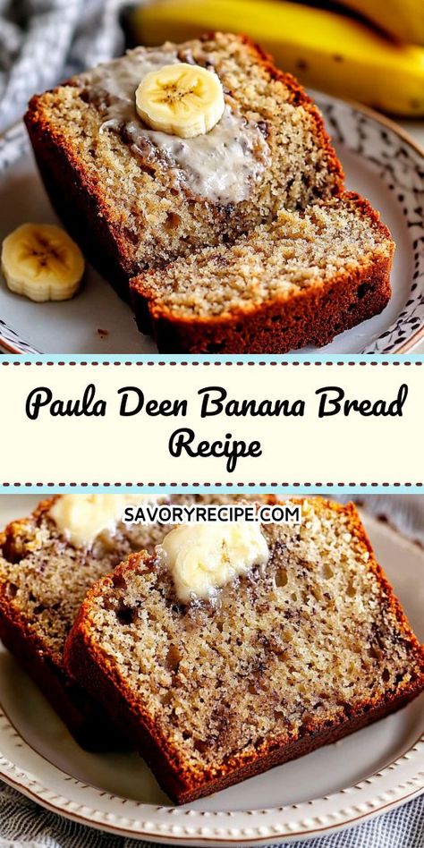 Craving a moist, flavorful banana bread that warms the heart? This Paula Deen Banana Bread Recipe brings Southern charm to your kitchen! Enjoy the delicious taste and perfect texture any time. Don't forget to save this recipe for your next baking adventure! Banana Bread Recipe Spend With Pennies, Moms Banana Bread Recipe, Banana Bread Recipe One Egg, Banana Bread Recipe Trisha Yearwood, 2 Banana Bread Recipe Easy, How To Make The Best Banana Bread, The Best Banana Nut Bread, Allrecipes Banana Bread, Panera Banana Bread Recipe