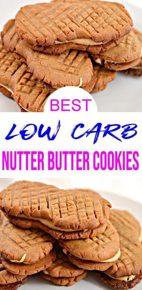 stacked low carb nutter butter cookies on white plate Peanut Flour Recipes Keto, Homemade Keto Cookies, Easy Keto Peanut Butter Cookies, Keto Pb Cookies, Keto Almond Butter Cookies, Simple Ingredient Recipes, Carb Quick, Breakfast Cookie, Butter Cookie Recipe