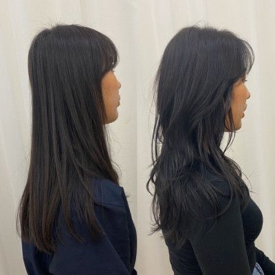 Long Wolfcut Straight Hair, Long Wolf Cut Hair Straight, Korean Wolf Cut Long Hair, Wolf Cut On Long Hair, Long Mullet Straight Hair, Wolf Cut Long Hair Straight, Grunge Long Hair, Hairstyles With Graduation Cap, Hush Cut Hair Long