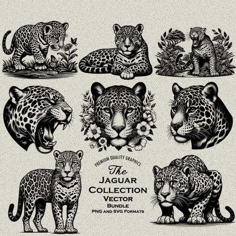 Traditional Leopard, Jaguar Art, Jaguar Design, Jaguar Head, Baby Jaguar, Typography Shirt Design, Petit Tattoo, Arte Animal, Canva Design