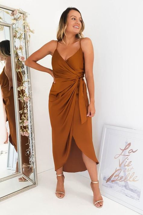 Oh Hello Clothing, Summer Wedding Outfits, Pink Bridesmaid Dresses, Guest Attire, Midi Wrap Dress, Wedding Attire Guest, Rust Dress, Wedding Guest Outfit Summer, Dresses To Wear To A Wedding