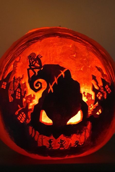 Oogie Boogie Pumpkin Carving, Jack Skellington Pumpkin Carving, Carvings Designs, Oogie Boogie Pumpkin, Halloween Pumpkins Carvings Designs, Pumpkin Carving Stencils Templates, Nightmare Before Christmas Pumpkin, Halloween Pumpkin Stencils, Jack Skellington Pumpkin