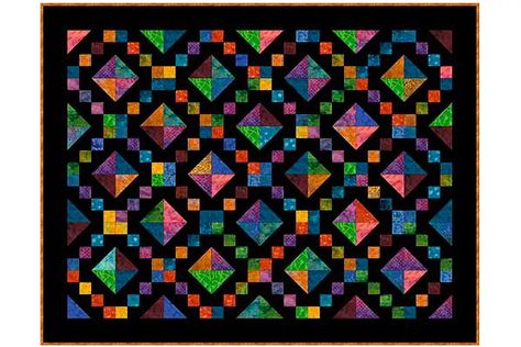 Jewel Box Quilt and Quilt Block Pattern Jewel Box Quilt, Bed Quilt Patterns, Hunters Star Quilt, Tree Quilt Block, Cat Quilt Block, Pinwheel Quilt Block, House Quilt Block, Churn Dash Quilt, Quilt Block Patterns Free