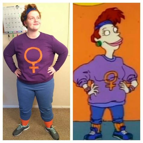 Rugrats costume                                                                                                                                                                                 More Rugrats Halloween Costume, Long Curly Hair Color Ideas, Rugrats Costume, Long Curly Hair Color, Curly Hair Color Ideas, Rugrats Characters, Curly Hair Color, Halloween Costumes 2014