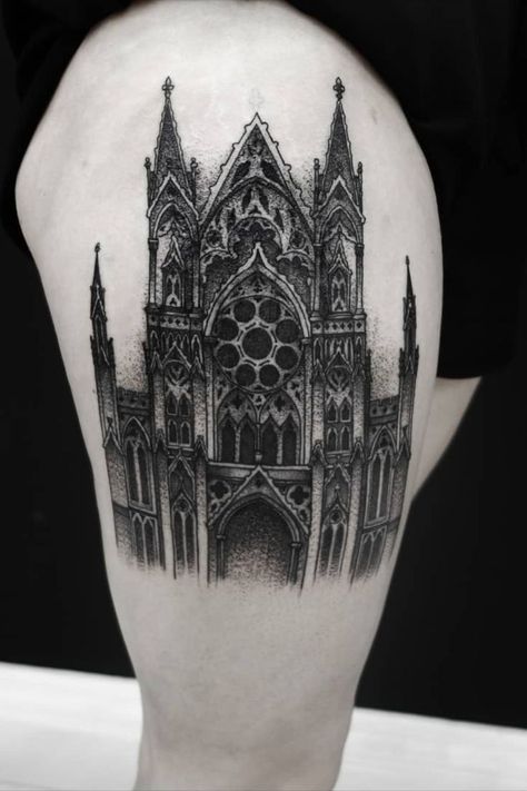 tattoo ideas Gothic Cathedral Tattoo, Dark Tattoo Designs, Cathedral Tattoo, God Photos, Gothic Cathedral, Spiritual Tattoos, Dark Tattoo, Deep Meaning, Best Pictures