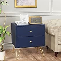 Navy Bedside Table, Navy Blue Nightstand, Storage In Bedroom, Blue Bedroom Furniture, Blue Nightstands, Navy Bedrooms, Navy Blue Bedrooms, Classy Bedroom, Table Large