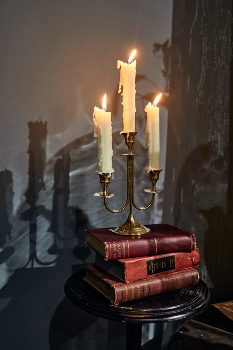 Gold Halloween, Maximalist Design, Darkness Falls, Gold Candle Holders, Still Life Photos, Gold Candles, All I Ever Wanted, Melting Candles, Dark Photography