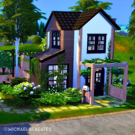 Artist’s Rustic Tiny Home 🧑🏽‍🎨 A tier 2 tiny home for an artistic sim with a passion for gardening and plants! 🤎 Windenburg 🤎 20x20 🤎$39,965 🤎 Origin ID: mysixsims #thesims4 #simshouse #simsbuild #showusyourbuilds #sims4maxismatch #sims4housebuild #simshome #dreamhouse #sims Tiny House Design Sims 4, Sims Garden House, Tiny Homes Sims 4, Sims 4 Plant House, Tiny Sims 4 House, Sims 4 20x20 House, Sims 4 Artist House, Sims4 Tiny House, Sims 4 Tiny House Ideas