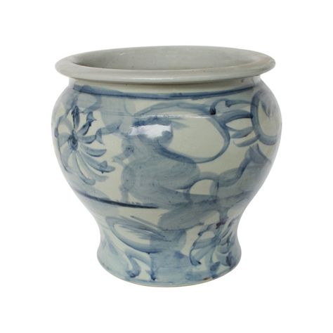 Silla Porcelain Flower Pot, Blue and White – BURKE DECOR Semi Gloss Paint, White Pot, Urn Planters, Bridgetown, Yellow House, Chinese Vase, White Accessories, Blue And White China, Blue And White Porcelain