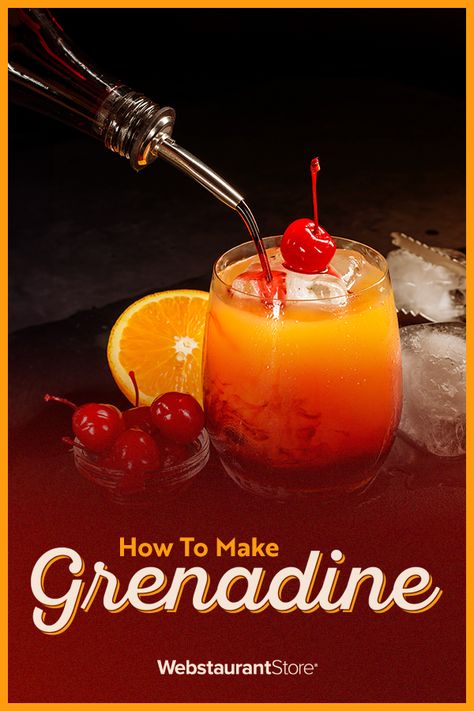 How to Make Grenadine Grenadine Recipe, Grenadine Cocktail, Digestive Bitters, Popular Cocktails, Liquor Recipes, Cocktail Bitters, Homemade Cocktails, Pomegranate Juice, Drink Menu