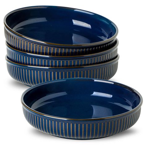 PRICES MAY VARY. Unique design:The Howise pasta bowl features exquisite relief design, making your tableware more creative and bringing you a unique dining experience. Perfect Size: 8 in, 30 oz pasta bowls perfect for serving family-sized quantities. This wide and shallow versatile set works as a pasta bowl, salad bowl, cereal bowl, or entree dish but also for a can of soups, morning bread and butter, seafood, casseroles, and fruit. Premium Porcelain: The new bone china pasta bowl is a high-qual Cereal Bowl Design, Entree Dishes, Can Of Soup, Colorful Bowls, Relief Design, Kitchen Aesthetic, Pasta Bowl, Cereal Bowl, Pasta Bowls