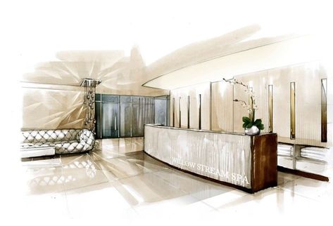 Reception Perspective Drawing, Counter Drawing, Drawing Room Concept, Interior Architecture Sketch, Interior Design Sketchbook, Room Concept, House Interior Living Room, Retail Store Interior Design, Furniture Design Sketches