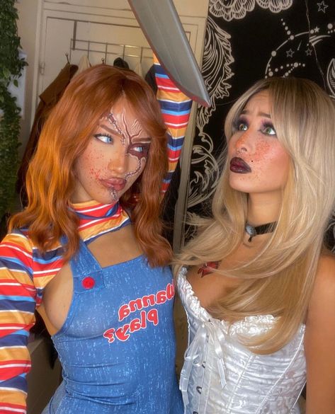 Diy Womens Chucky Costume, Tiffany Childs Play Costume, Chucky Doll Halloween Costume, Chunky And Bride Of Chucky Costume, Tiffany Valentine And Chucky Costume, Chucky Duo Costume, Female Chucky Halloween Costume, Chucky And Chuckys Bride Costume, Chucky's Wife Costume