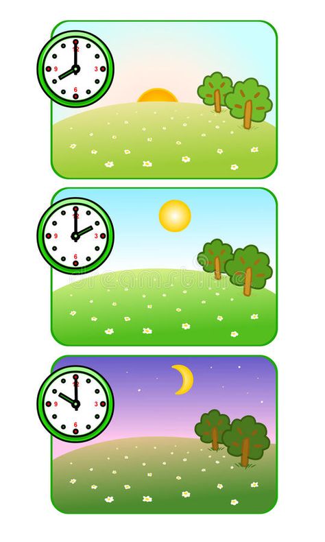 Morning, noon and night. Clock shows time of day. Forest Glade. The sun is shini , #SPONSORED, #time, #shows, #Forest, #day, #noon #ad Moon Morning, Morning Alarm, Forest Glade, Stars Vector, Morning Noon And Night, Rules For Kids, Montessori Practical Life, Kindergarden Activities, Learning Cards