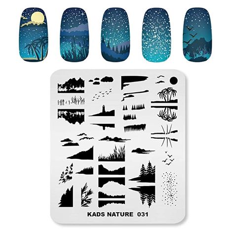 Nature Template, Bright Nail Designs, Nail Art Images, Nail Stencils, Nail Art Stamping Plates, Nail Stamping Plates, Stamping Nail Art, Nail Plate, Stainless Steal