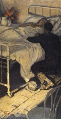 Man Comforting Woman, Woman In Hospital Bed, Saul Tepper, Woman In Hospital, Friend Poetry, In Hospital Bed, Hospital Bed, Romance Art, An Engineer