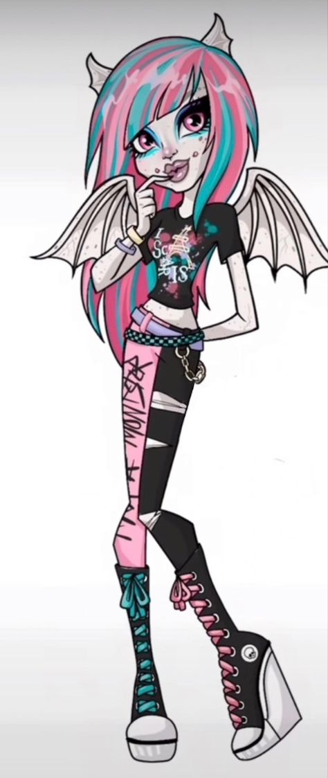 Monster High Ghoulia, Rochelle Goyle, 2000s Scene, Moster High, Emo Art, Love Monster, Monster High Art, Monster High Characters, Scene Kids