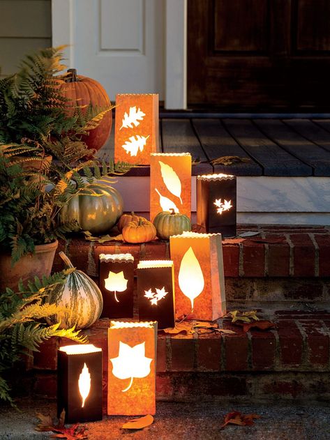 Spooky Diy Halloween Decor, Outside Fall Decorations, Pumpkins And Leaves, Halloween Diy Outdoor, Pumpkin Display, Halloween Decorations Diy Outdoor, Halloween Crafts Decorations, Outdoor Party Decorations, Fall Outdoor Decor