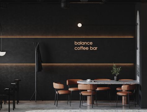 Start A Restaurant, Dark Restaurant, Industrial Coffee Shop, Wood Cafe, Industrial Cafe, Industrial Restaurant, Coffee Shop Interior Design, Bistro Food, Black Interior Design