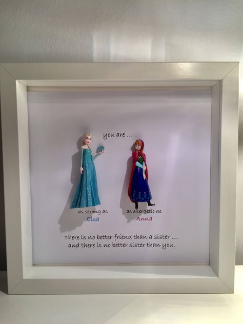 Frozen Gift Ideas, Frozen Frame, Diy Birthday Gifts For Dad, Frozen Gifts, Disney Box, Box Frame Art, Diy Preschool, Anna Disney, Little Sister Gifts