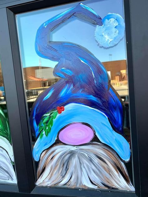 Gnome Window Painting, Christmas Window Mural, Reindeer Window Painting, Winter Window Painting Ideas Easy, Winter Wonderland Window Painting, Holiday Window Painting Ideas, Easy Christmas Window Painting, Grinch Window Painting, Christmas Paintings On Windows