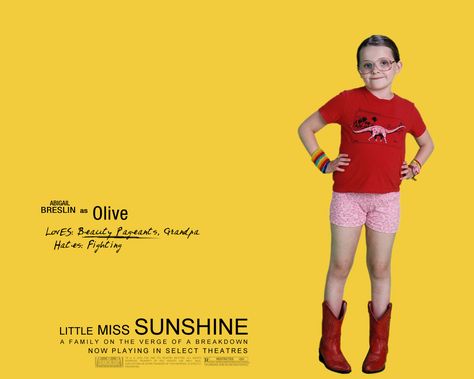 Olive Hoover - Little Miss Sunshine Olive Little Miss Sunshine Costume, Olive Little Miss Sunshine, Little Miss Sunshine Costume, Little Miss Sunshine Wallpaper, Toni Collette, Greg Kinnear, Sunshine Wallpaper, Abigail Breslin, Pageant Crowns