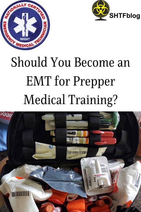 Should you become an EMT for prepper medical training? #prepper #prep #medicaltraining #emt #shtf Bush Craft, Emergency Medical Technician, Medical Technician, Medical Training, Emergency Prepping, Emergency Response, Emergency Preparedness, Emergency Medical, Medical Care