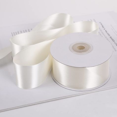 PRICES MAY VARY. 【SIZE】Each roll antique white satin ribbon comes in 1-1/2 inch wide,25 yards long with the spool 【PACKAGE】One satin ribbon with a box, can be stored easily 【PREMIUM QUALITY】100% Polyester double faced satin ribbon,smooth and silky on both side 【VERSATILE APPLICATION】Antique white double faced satin ribbon will be your essential handmade materials,great ideal for sashes for dress,wedding invitations,bridal bouquet,hair bow making, tutu skirt,sewing,handmade craft project, etc. 【N Antique Bouquet, Gift Wrapping Wedding, Hair Bow Making, Skirt Sewing, Bow Making, Wedding Wraps, Craft Wedding, Sewing Skirts, Making Hair Bows