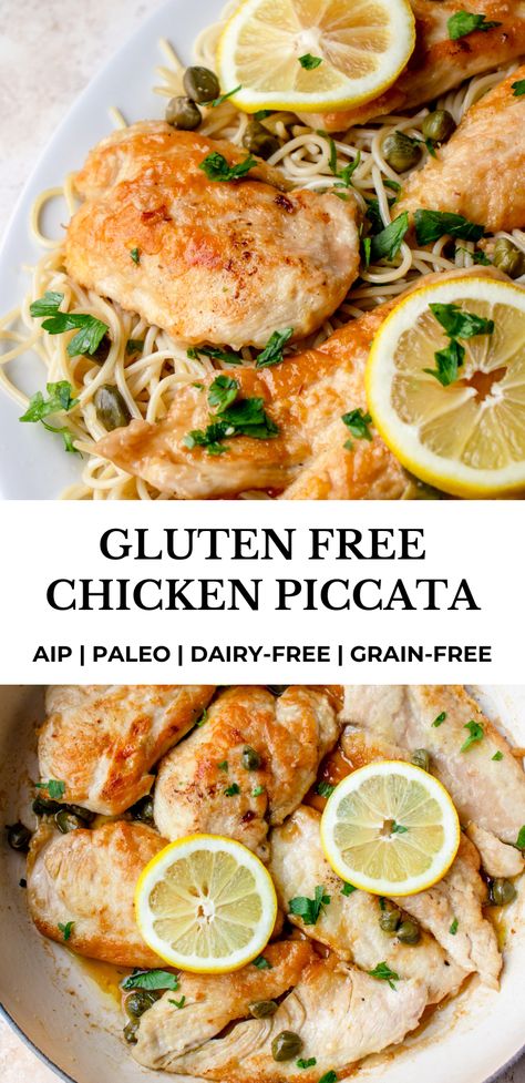 Paleo Chicken Piccata, Aip Sauces, Aip Chicken, Grain Free Pasta, Autoimmune Recipes, Piccata Recipe, Chicken Piccata Recipe, Aip Paleo Recipes, Paleo Main Dishes