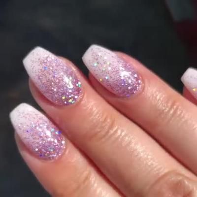 Dipped Powder Nails Ideas, Glitter Dip Powder Nails, Dip Powder Ombre, Revel Nail Dip Powder, Revel Nail Dip, Nail Aesthetic, Revel Nail, Confetti Nails, Powder Manicure