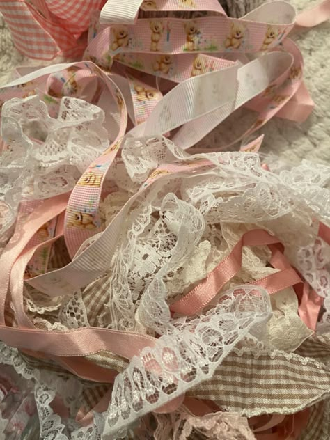 Lacy Core, America Coquette, Red Pink Aesthetic, Field Full Of Flowers, Glitter Explosion, Sewing Collage, Pink Aesthetic Coquette, Bows Aesthetic, Stars And Swirls