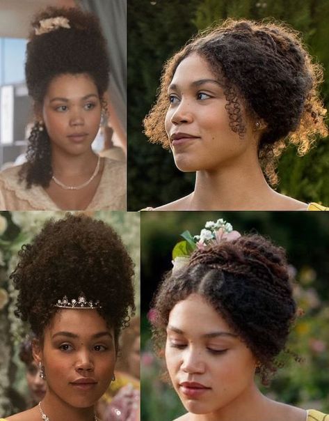 Bridgerton’s Hairstyles: Good, Bad, & Wacky – 1800s Black Hairstyles, Regency Hairstyles Curly, Black Victorian Hairstyles, Bridgerton Hairstyles Curly, 1813 Hairstyles, Bridgestone Hairstyles, Bridgeton Hairstyles, Aphrodite Wedding, Bridgerton Hairstyles