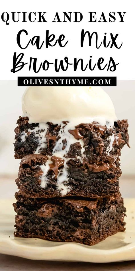 Chocolate Box Cake Mix Recipes Fudge Brownies, Brownies From Cake Mix Chocolate, Brownies From Cake Mix Boxes, Cake Mix Into Brownies, Chocolate Cake Mix Recipes Boxes Ideas, Chocolate Box Cake Mix Recipes, Brownies With Cake Mix, Cake Mix Brownies Recipe, Brownies From Cake Mix