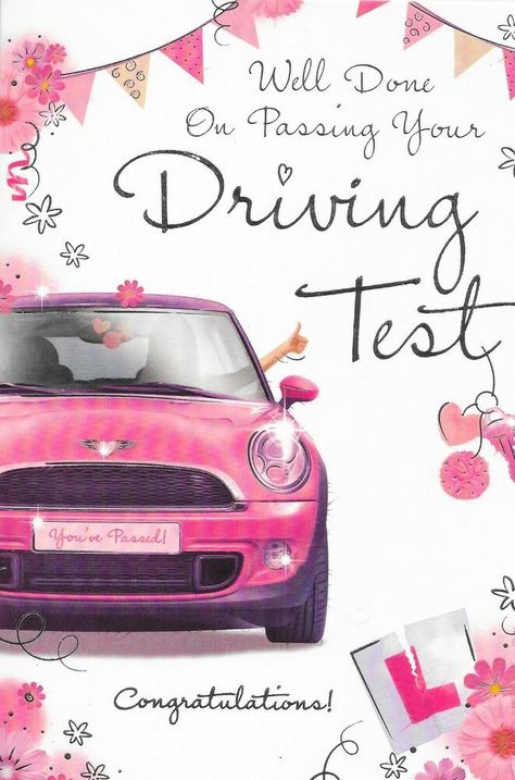 Passed Driving Test Card, Passing Your Driving Test, New Job Survival Kit, Driving Test Card, Driving Exam, Congratulations Images, Manifest Board, Passed Driving Test, Drivers Test