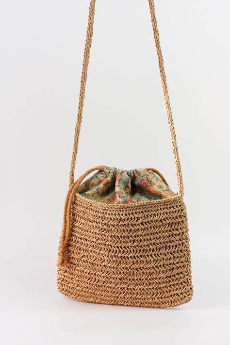 Raffia Aesthetic, Crochet Summer Bag, Diy Crochet Bag, Drawstring Purse, Crochet Pouch, Crochet Bags Purses, Pouch Pattern, Bag Summer, Summer Bag