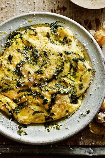 Garlic Basil Butter, Grit Recipes, Classy Alternative, Basil Butter, Cornmeal Recipes, Polenta Recipe, Polenta Recipes, Italian Menu, Creamy Polenta