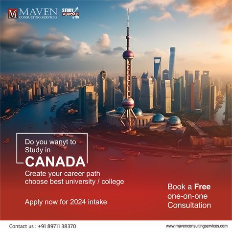 🌍Ready to turn the page and start a new chapter in Canada? 🍁 Embark on your study abroad journey with us! Choose the best university, create your path, and let's make 2024 your year of growth and discovery. 🎓✈️ Take the leap now! #StudyInCanada #CareerGoals #2024Intake 💼🚀 Get in touch with us for expert counselling at +91 89711 38370 or visit www.mavenconsultingservices.com For more Information regarding Study Abroad. Study In Canada Creative Ads, Study Abroad Creative Ads, Study Abroad Poster, Badshah Rapper, Azerbaijan Travel, Year Of Growth, Becky Wwe, Dj Event, Psd Website