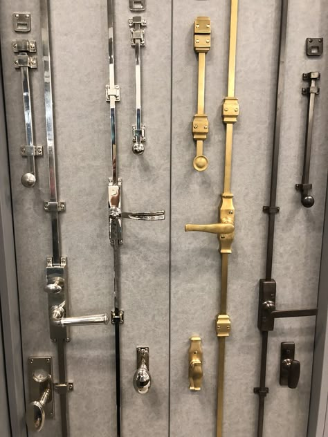 Frank Allart Cremone Bolts Contact Gaspar & Co for Pricing and Specifications 0850 0851 0822 0801 0810 0870 Cremone Bolt Hardware, Faux Cremone Bolt, Cremone Bolt French Doors, Cremone Bolt Cabinet, Boutique Showroom, 1920s Decor, Cremone Bolt, Modern Cabinet Hardware, Country Kitchen Ideas