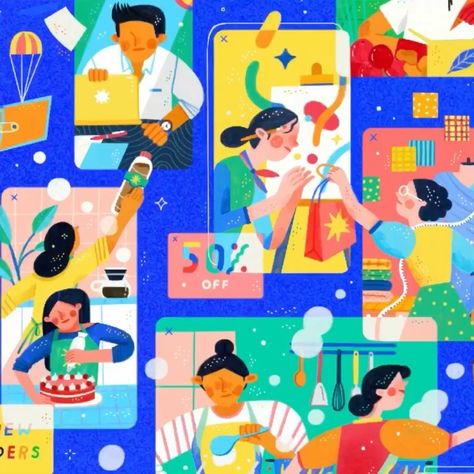 Kathrin Honesta on Instagram: “A timelapse & thought process behind the illustration I did for @alipay 💙💙 #kathrinhonesta #digitallife” Kathrin Honesta, Art Resources, Thought Process, Geometric Shapes, Instagram A, On Instagram, Instagram, Art