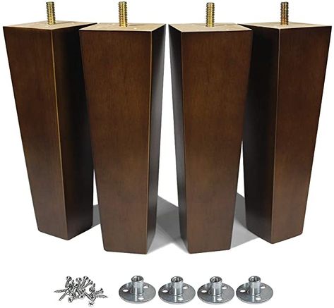 AmazonSmile: AORYVIC Wood Furniture Legs 8 inch Sofa Legs Set of 4 Square Replacement Legs Brown for MCM Ottoman Armchair Recliner Coffee Table Dresser: Furniture & Decor Wooden Furniture Legs, Wood Furniture Legs, Hanger Bolts, Dresser Table, Sectional Sofa With Recliner, Mcm Furniture, Bed Legs, Sofa Legs, Wood Sofa