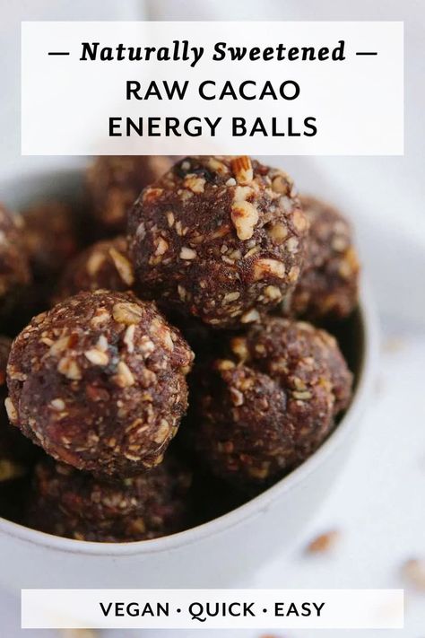 Healthy Energy Balls, Vegan Energy Balls, Energy Balls Recipe, Vegan Chocolate Bars, Cacao Recipes, Energy Ball Recipe, Raw Diet, Cacao Beans, Protein Ball